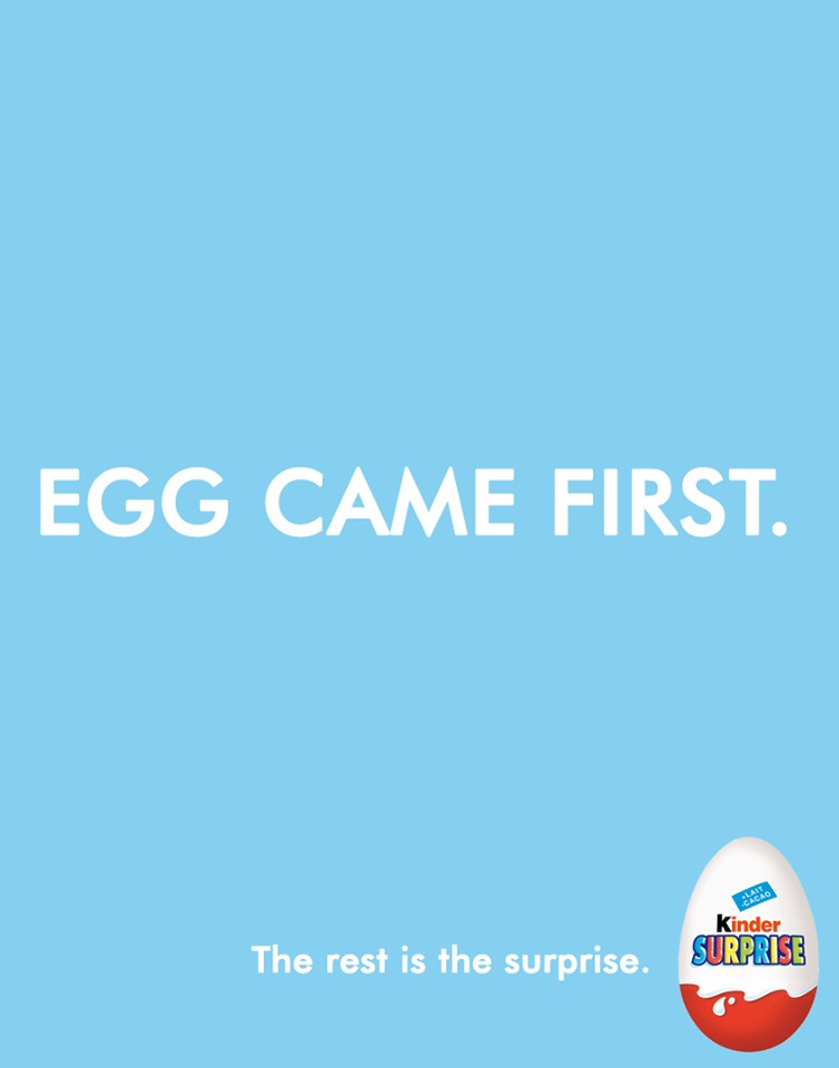 ایده شعارتبلیغاتی خلاقانه تخم مرغ شانسی : در این تبلیغ به تناقض مشهور مرغ یا تخم مرغ پاسخ داده است! اول تخم مرغ آمده است. چون تبلیغ مربوط به تخم مرغ شانسی است و در ادامه می گوید که همه چیز از داخل آن آمده بیرون!